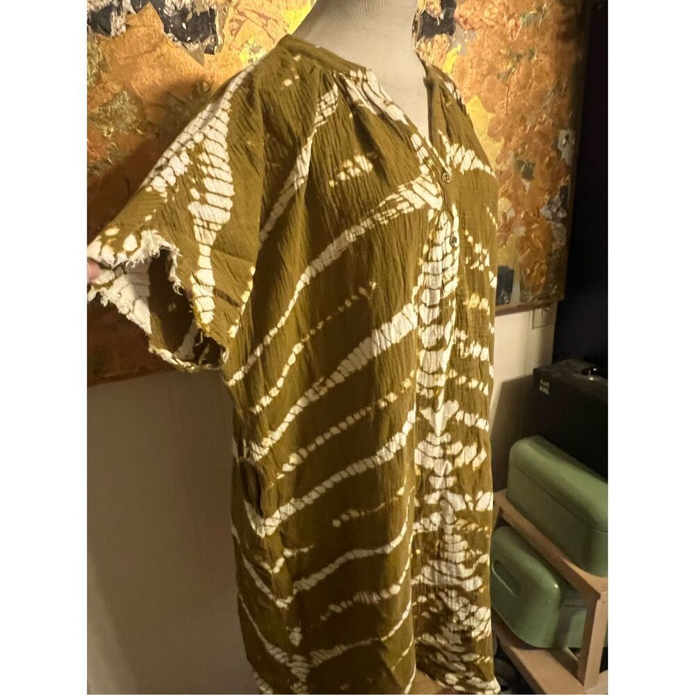 Young Fabulous & Broke YFB BOHEMIAN 100% Cotton Tie Dyed Maxi Kaftan Dress Resor - Picture 2 of 9